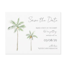 Minimale Palme Save-The-Date-Postkarte