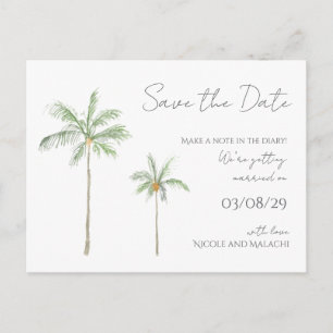 Minimale Palme Save-The-Date-Postkarte Postkarte