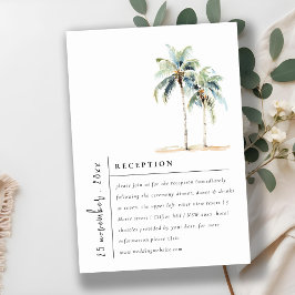Minimale Palmen Tropische Hochzeitsempfehlung Begleitkarte