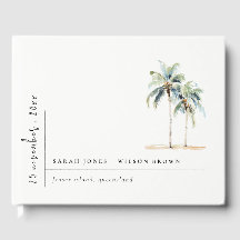 Minimale Palmen Wasserfarbe Tropische Hochzeit