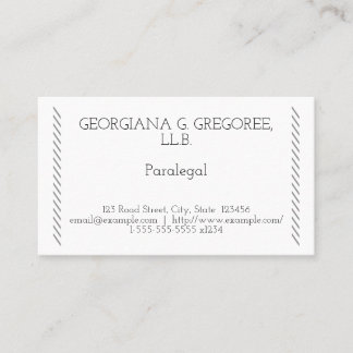 Minimale Paralegal-Visitenkarte Visitenkarte