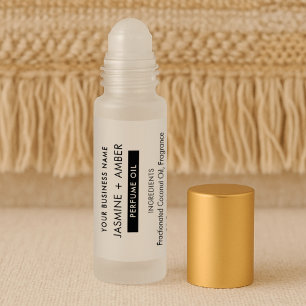 Minimale Parfumwalze Flasche Transparente Etikette Aufkleber