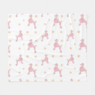 Minimale Pastell-Rosa-Pudel-Silhouette-Decke Fleecedecke