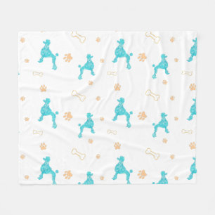 Minimale Pastellblaue Pudel-Silhouette Decke
