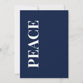 Minimale PEACE | Marineblaue Weihnachtskarte Feiertagskarte