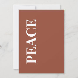 Minimale PEACE | Terrakotta-Weihnachtskarte Feiertagskarte
