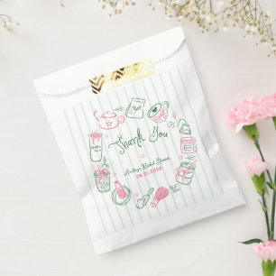 Minimale perfekte Matcha-Hochzeitsdusche-Dankeschö Geschenktütchen