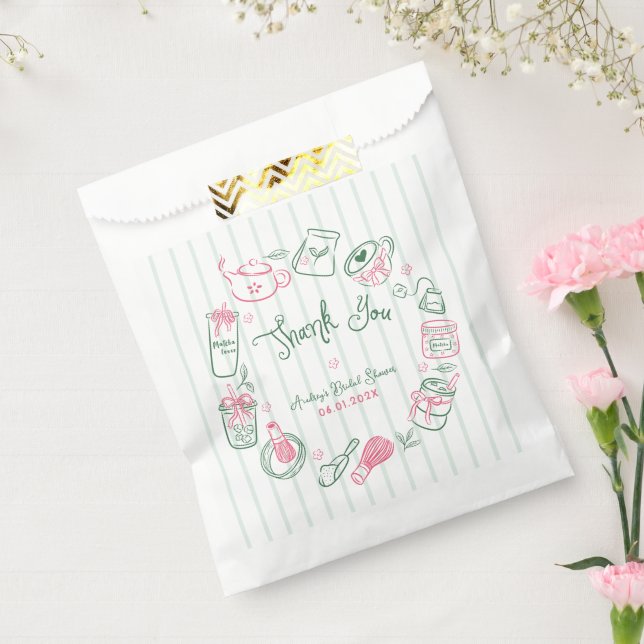 Minimale perfekte Matcha-Hochzeitsdusche-Dankeschö Geschenktütchen (Versiegelt)
