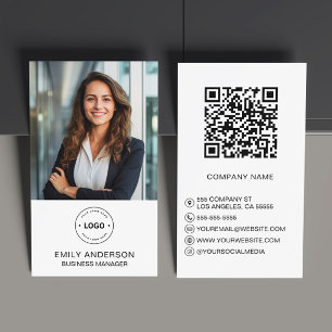Minimale Personalisierte Foto-Logo-Visitenkarte Visitenkarte
