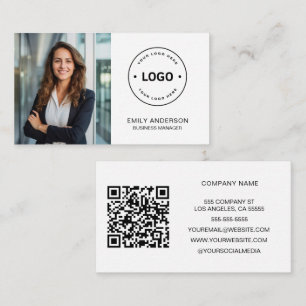 Minimale Personalisierte Foto-Logo-Visitenkarte Visitenkarte