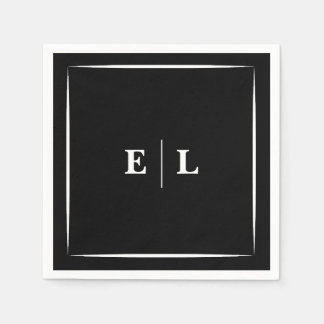 Minimale personalisierte Hochzeitsgast-Napkins in  Serviette