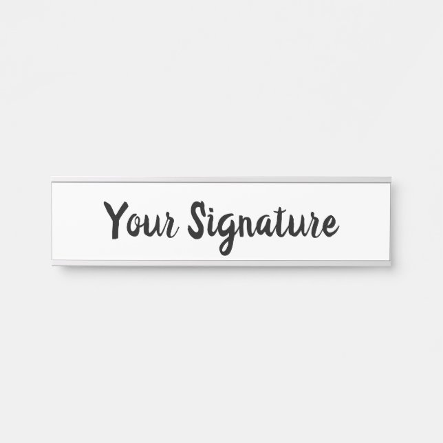 Minimale personalisierte Unterschrift Name Script- Türschild (Vorderseite )