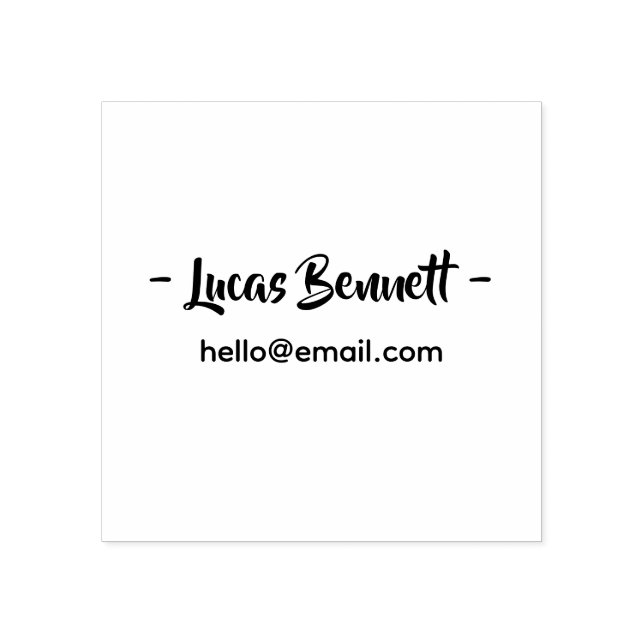 Minimale persönliche Adressstempel – Name & E-Mail Gummistempel (Prägung)
