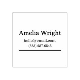 Minimale persönliche Adressstempel Name, E-Mail &  Gummistempel