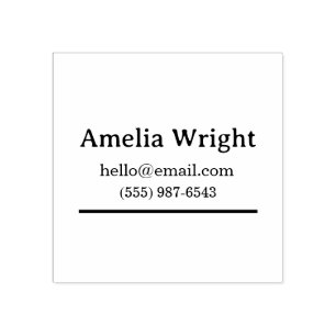 Minimale persönliche Adressstempel Name, E-Mail & Gummistempel