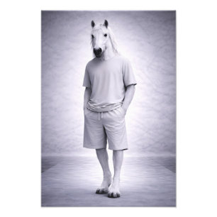 Minimale Pferd in lässiger moderner Kleidung Fotodruck