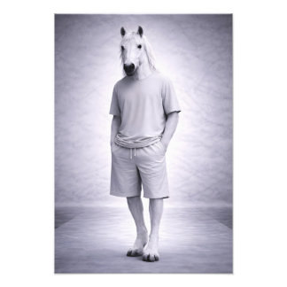 Minimale Pferd in lässiger moderner Kleidung Fotodruck