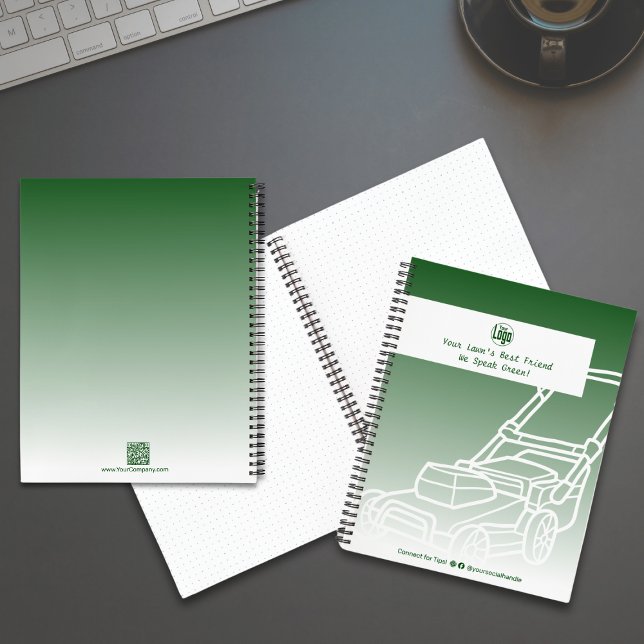Minimale Pflege für das Mower-Logo Notizbuch (Minimal Mower Logo Green Lawn Care Notebook)
