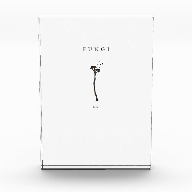 minimale Pilz-Ästhetik-Linienkunst-Naturkonzept de Fotoblock (Vorderseite)