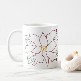 Minimale Poinsettia-Linie Zeichnend Tasse