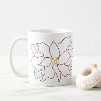 Minimale Poinsettia-Linie Zeichnend Tasse
