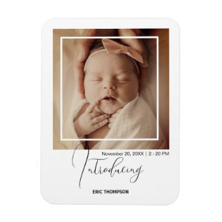 Minimale Polaroid-Fotobild-Geburtsanzeige Magnet