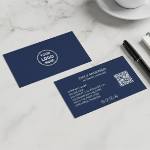 Minimale professionelle benutzerdefinierte Logo-QR Visitenkarte