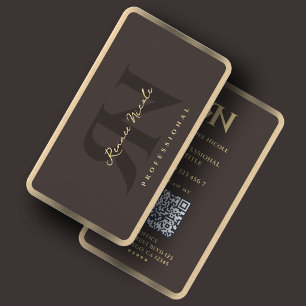 Minimale professionelle Espresso-Faux-Gold-Rahmen Visitenkarte
