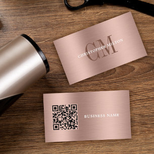 Minimale professionelle gebürstete Metall-Rosé-QR- Visitenkarte