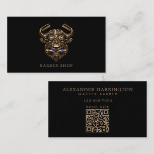 Minimale professionelle Herrenbarbier-Bronze Büffe Visitenkarte