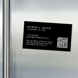 Minimale professionelle QR-Code-Schwarz Magnetische Visitenkarte