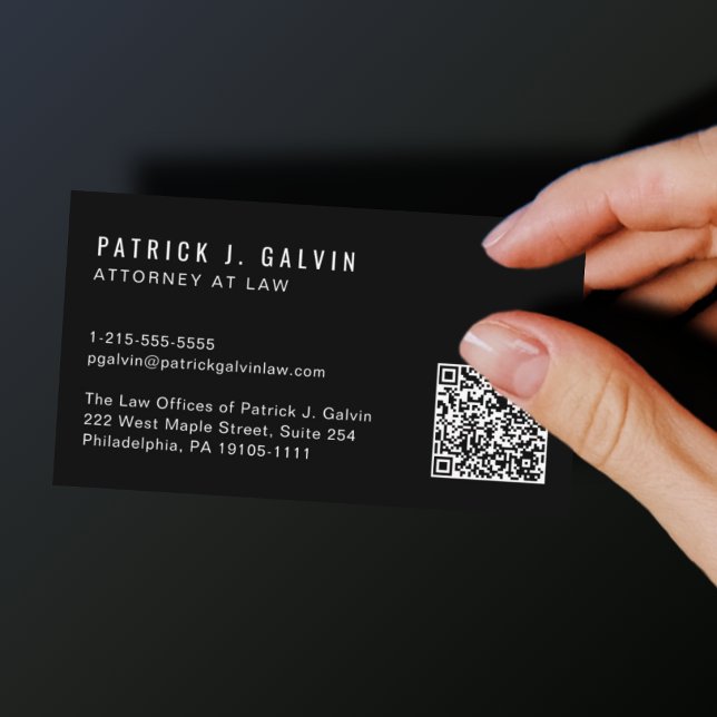 Minimale professionelle QR-Code-Schwarze Visitenka Visitenkarte (Von Creator hochgeladen)
