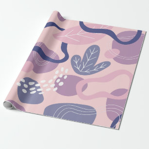 Minimale purpurfarbene Blüten Geschenkpapier
