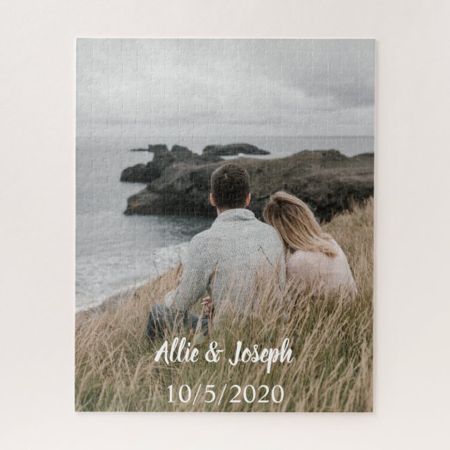 Minimale Puzzle Foto Couple Anniversary Custom (Vertikal)