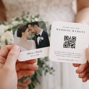 Minimale QR-Code-Ankündigung für Hochzeits-Website