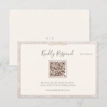 Minimale QR-Code-Hochzeits-RSVP-Karte - Elegantes