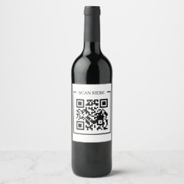 Minimale QR-Code-Scan-Me-Geschäfts-Promo-Etikett Weinetikett