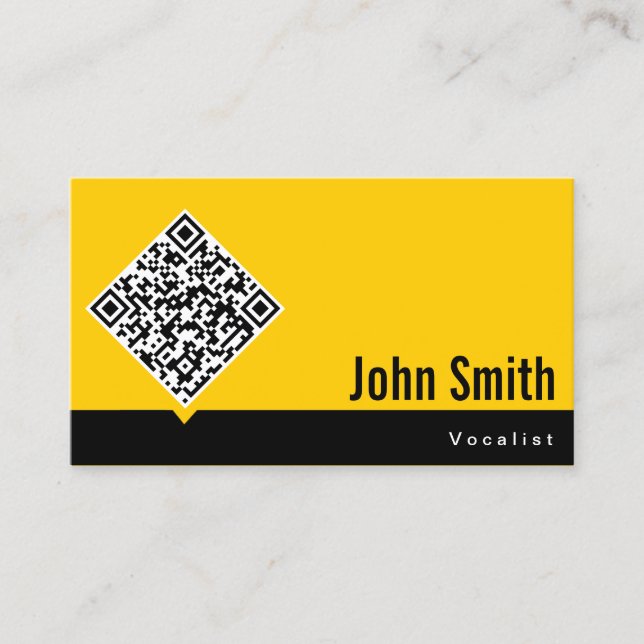 Minimale QR Code Vocalist Business Card Visitenkarte (Vorderseite)