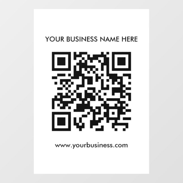 Minimale QR-Code-Werbung für Unternehmen Fensteraufkleber (Blatt)