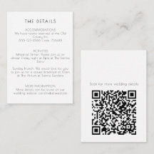 Minimale QR-Hochzeitsdetails im modernen redaktion