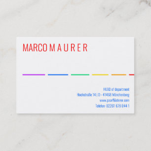 Minimale Rainbow-Visitenkarten Visitenkarte