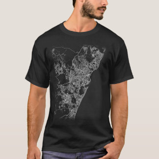 Minimale Recife Stadtkarte (GROSSDRUCK) T-Shirt