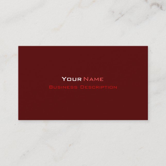 Minimale Red Business Card Visitenkarte (Vorderseite)