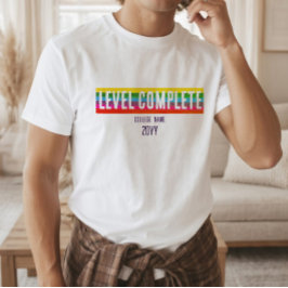 Minimale Regenbogen-Abschluss-Shirt auf Level Comp T-Shirt
