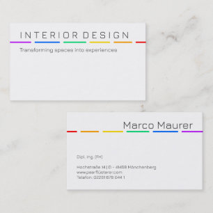 Minimale Regenbogen-Visitenkarte mit Pride-Farben Visitenkarte