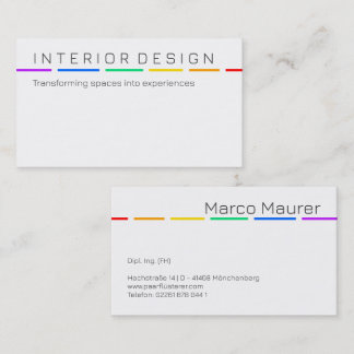 Minimale Regenbogen-Visitenkarte mit Pride-Farben Visitenkarte
