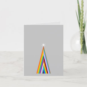 Minimale Regenbogen-Weihnachtskarte Feiertagskarte