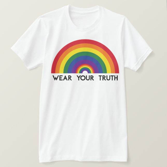 Minimale Regenbogenbogen-Moderne Farbaussage  T-Shirt (Design vorne)