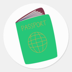 Minimale Reisepass-Illustrations-Sticker Runder Aufkleber