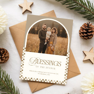 Minimale religiöse Familienbogen-Foto-Weihnachten Feiertagskarte